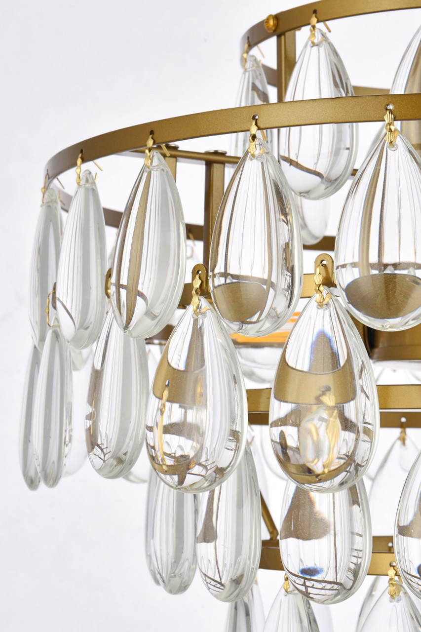 Elegant Lighting 1102D14BR Mila 14 inch pendant in brass