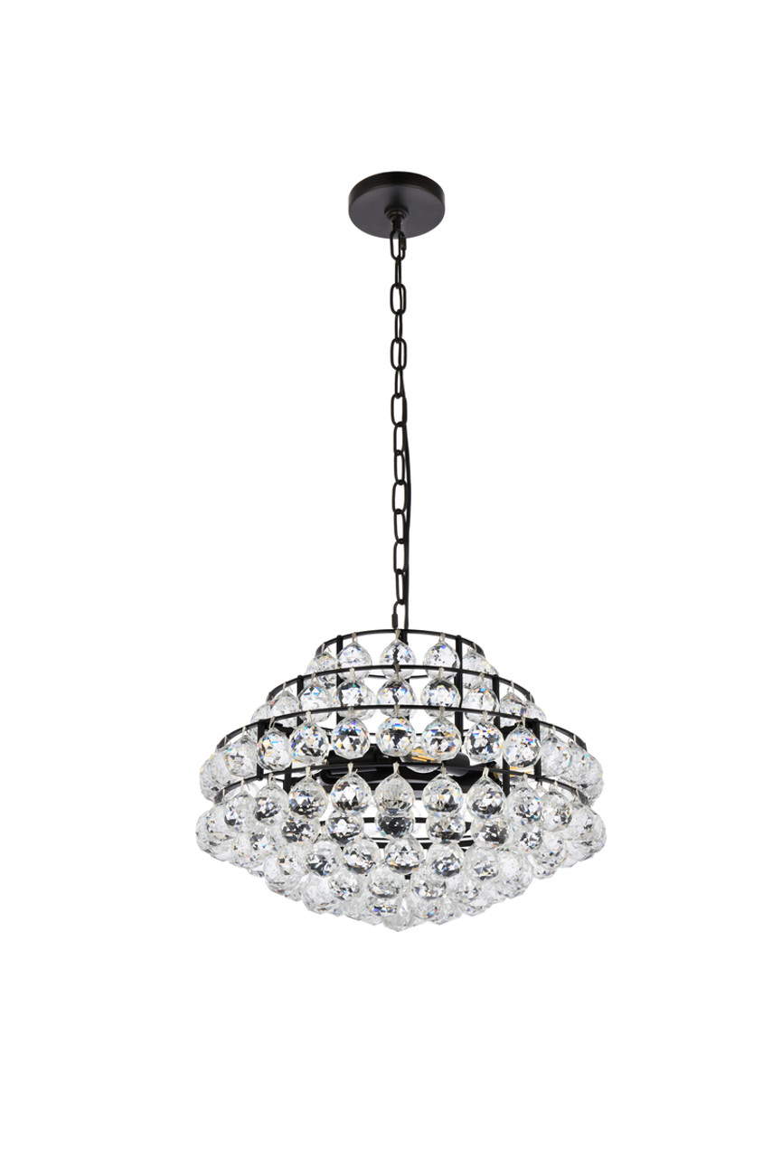 Elegant Lighting 1106D18BK Savannah 18 inch pendant in black