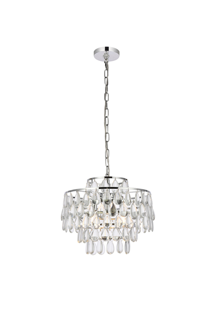 Elegant Lighting 1102D16C Mila 16 inch pendant in chrome