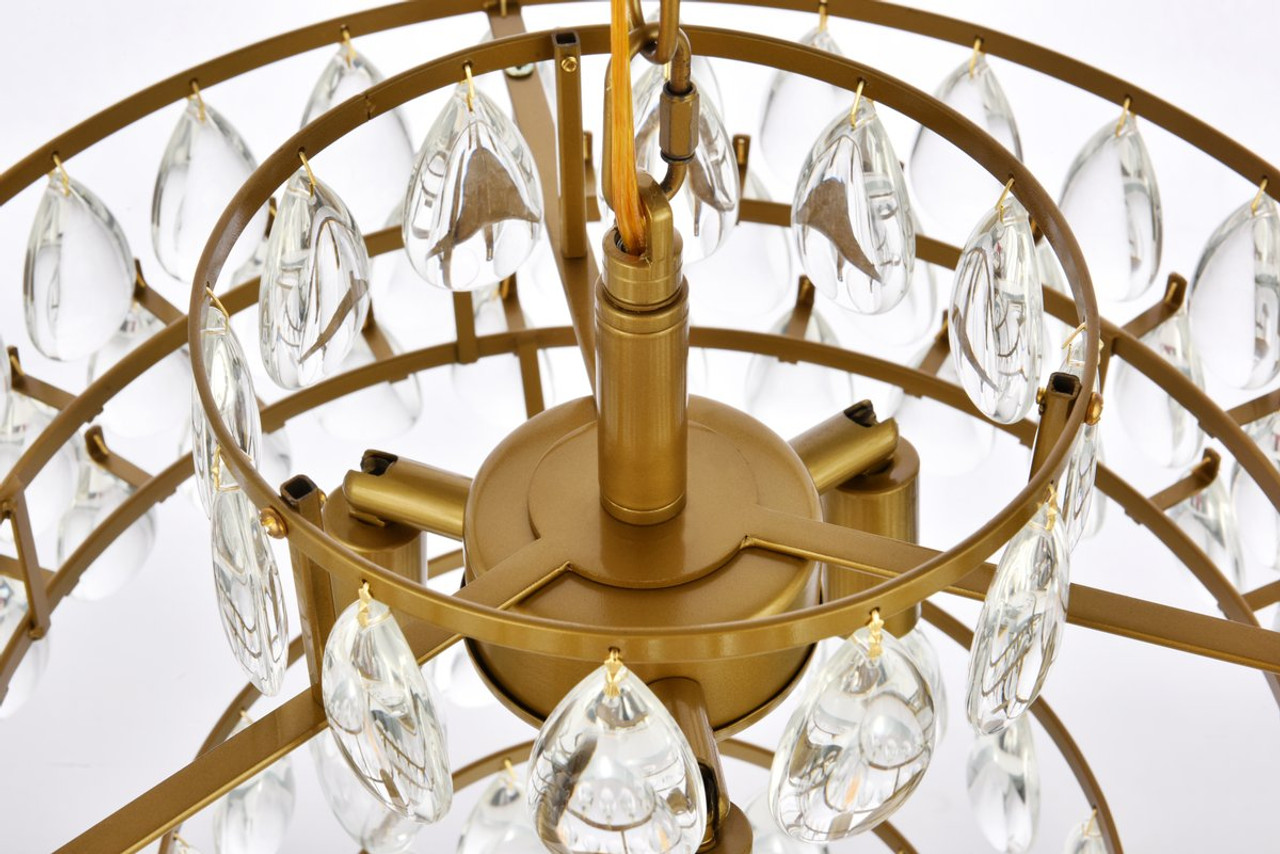 Elegant Lighting 1102D16BR Mila 16 inch pendant in brass