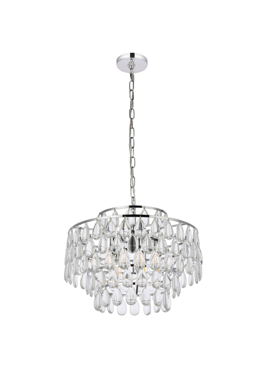 Elegant Lighting 1102D18C Mila 18 inch pendant in chrome