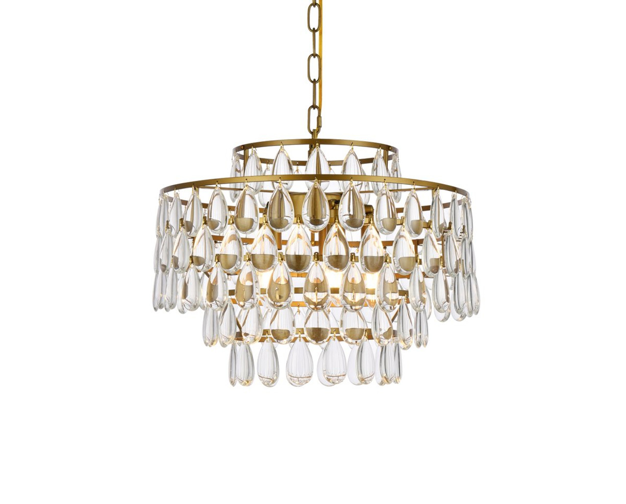 Elegant Lighting 1102D18BR Mila 18 inch pendant in brass