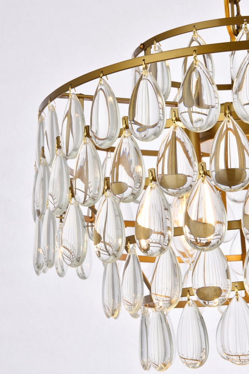 Elegant Lighting 1102D18BR Mila 18 inch pendant in brass