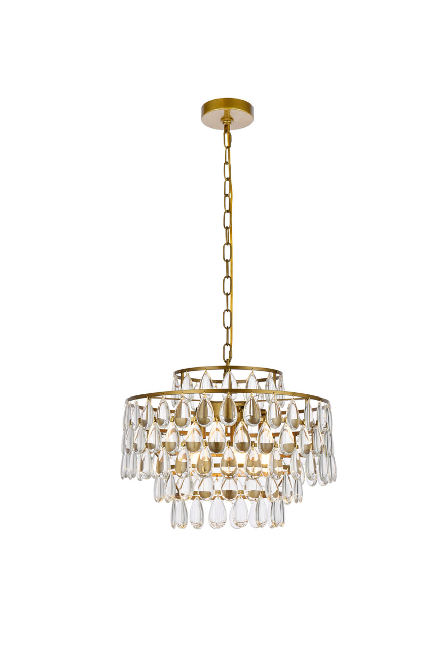 Elegant Lighting 1102D18BR Mila 18 inch pendant in brass