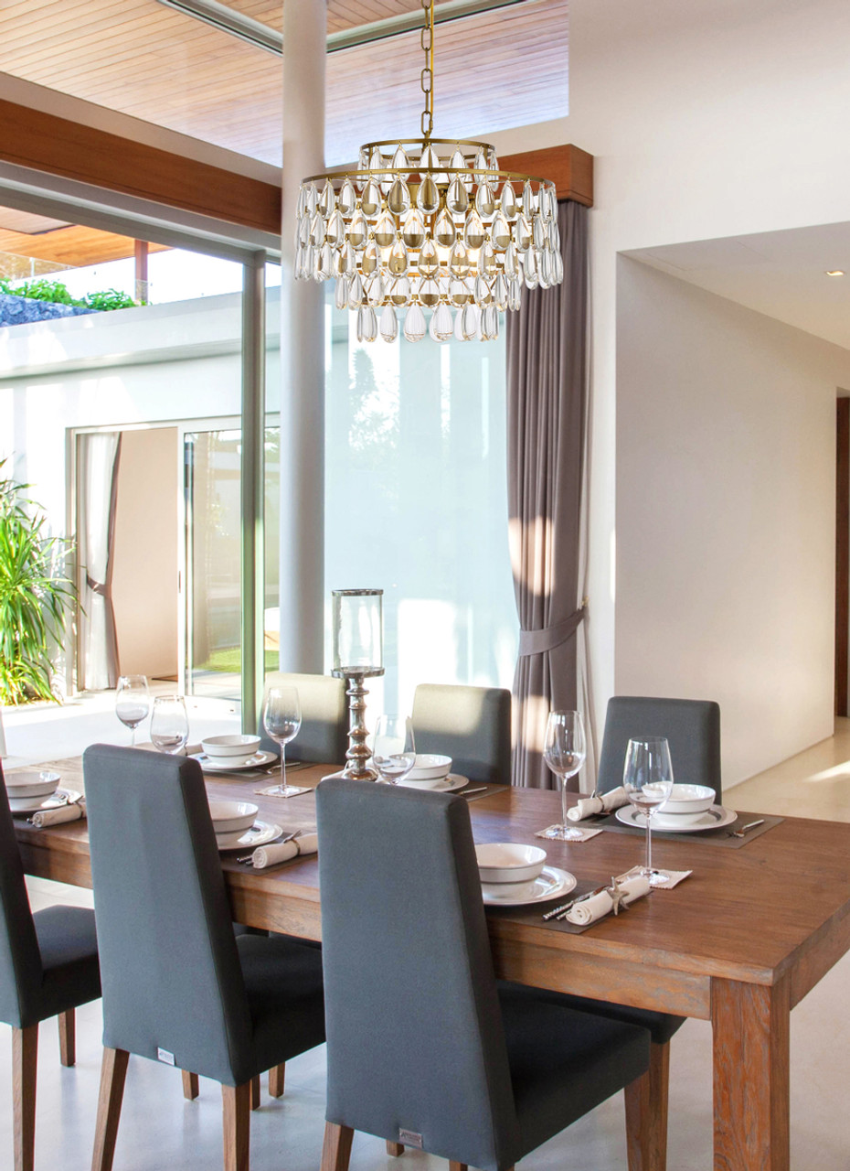 Elegant Lighting 1102D18BR Mila 18 inch pendant in brass