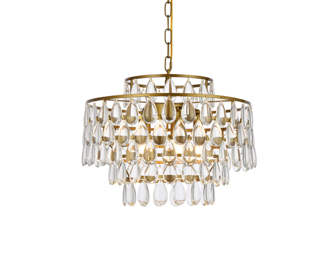 Elegant Lighting 1102D18BR Mila 18 inch pendant in brass