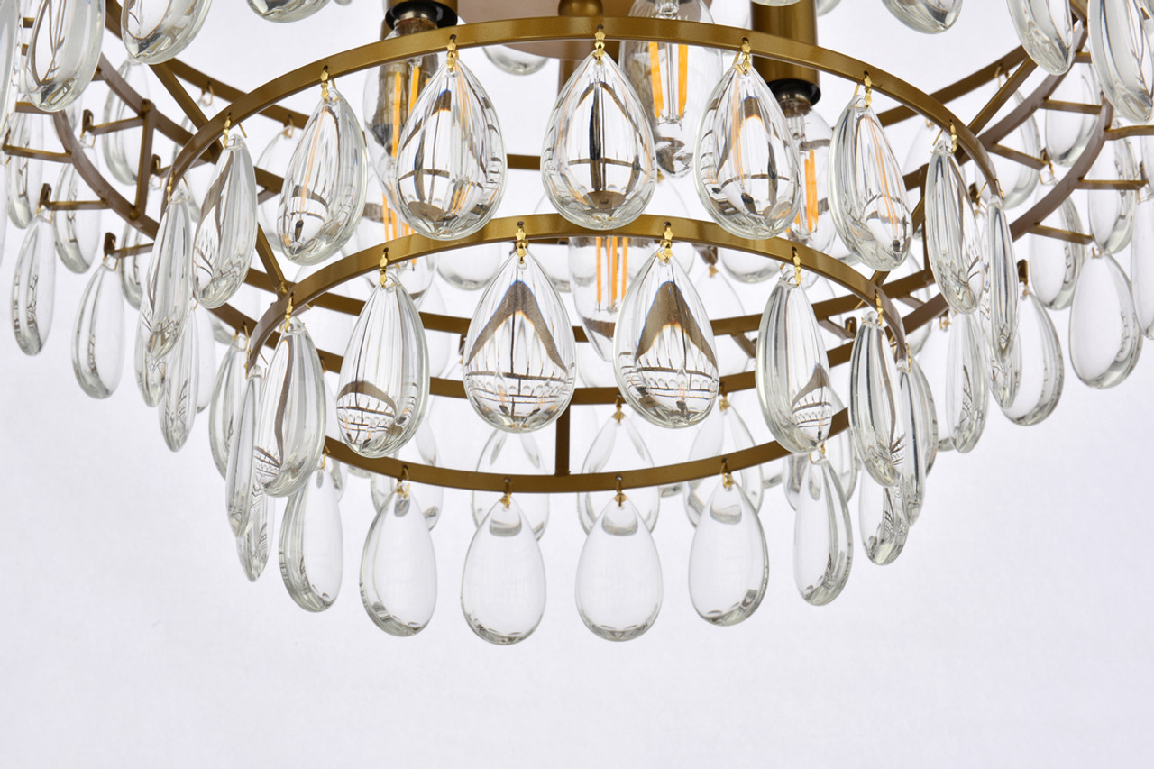 Elegant Lighting 1102D18BR Mila 18 inch pendant in brass