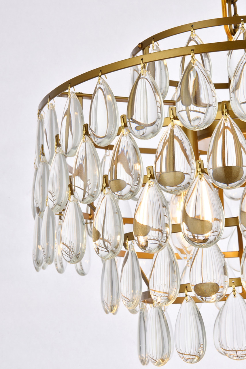 Elegant Lighting 1102D18BR Mila 18 inch pendant in brass