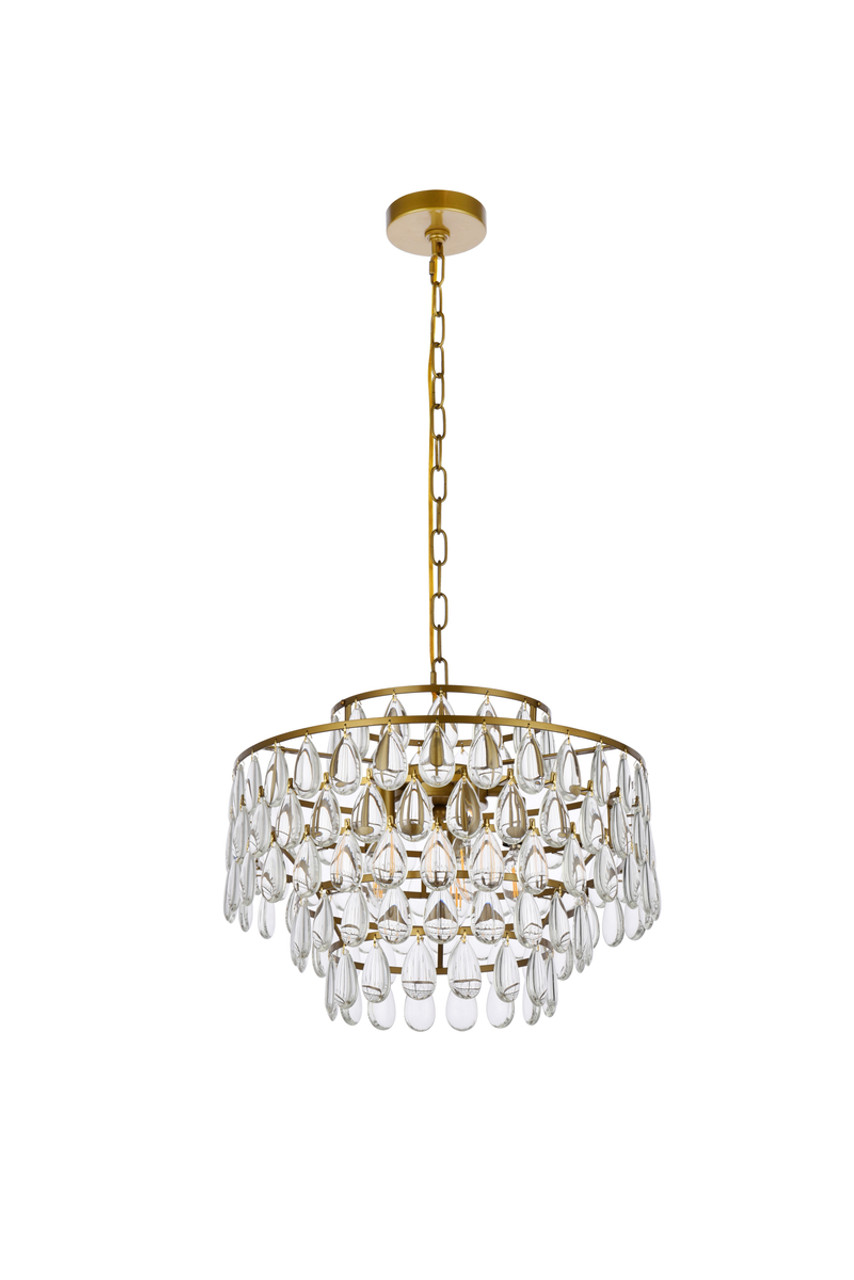 Elegant Lighting 1102D18BR Mila 18 inch pendant in brass