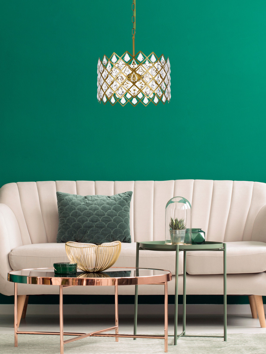 Elegant Lighting 1111D16BR Lyla 16 inch pendant in brass