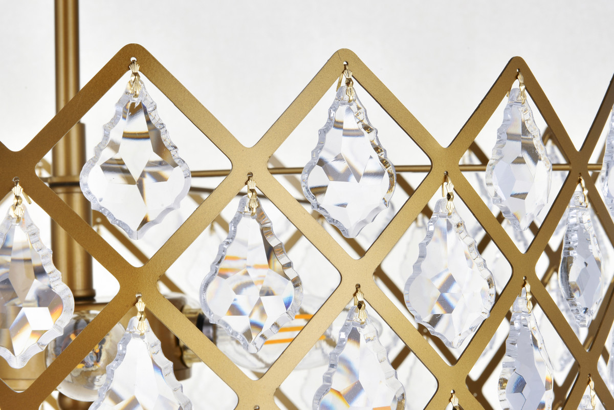 Elegant Lighting 1111D16BR Lyla 16 inch pendant in brass