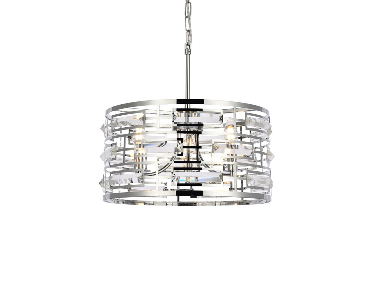 Elegant Lighting 1108D16C Kennedy 16.5 inch pendant in chrome