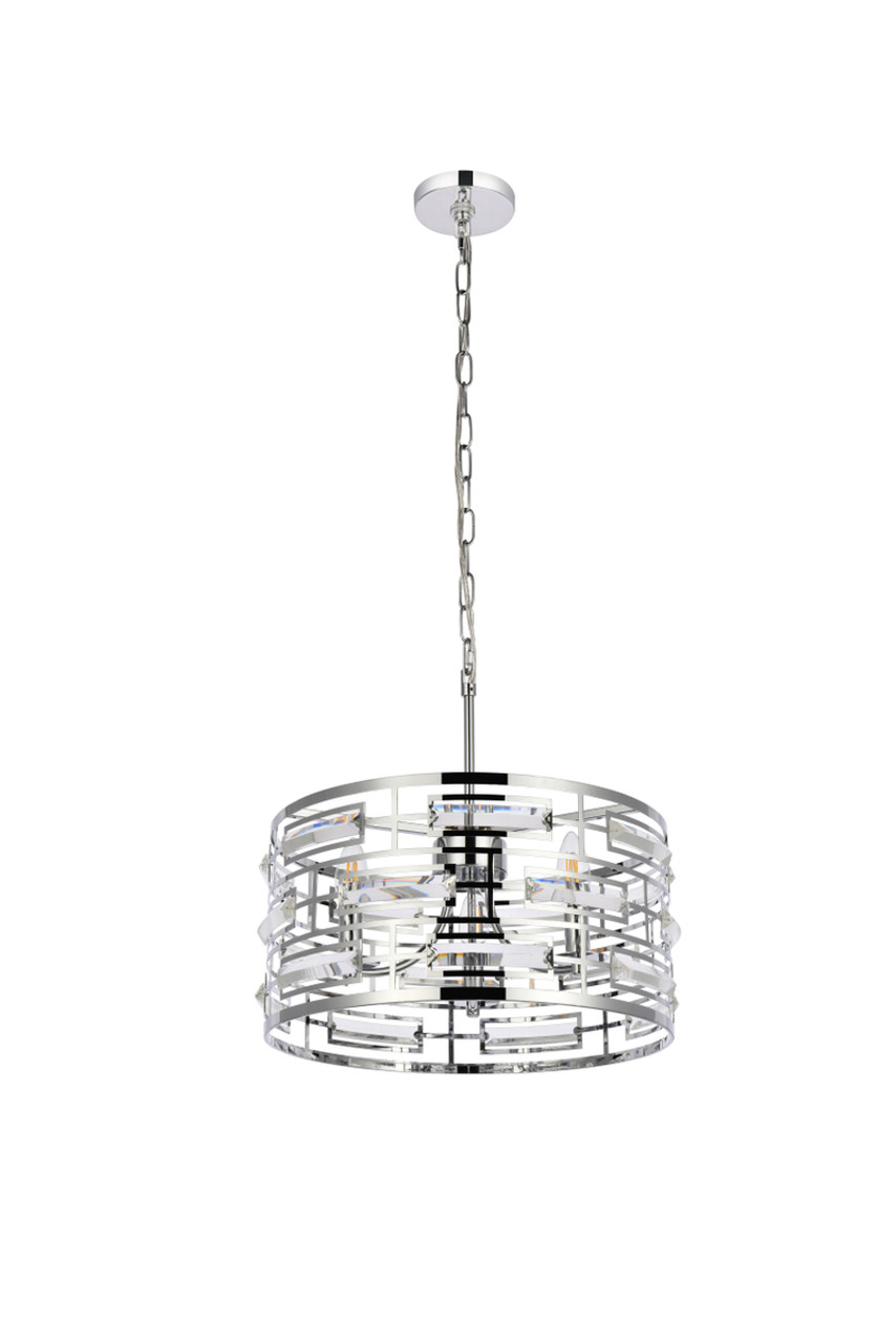 Elegant Lighting 1108D16C Kennedy 16.5 inch pendant in chrome