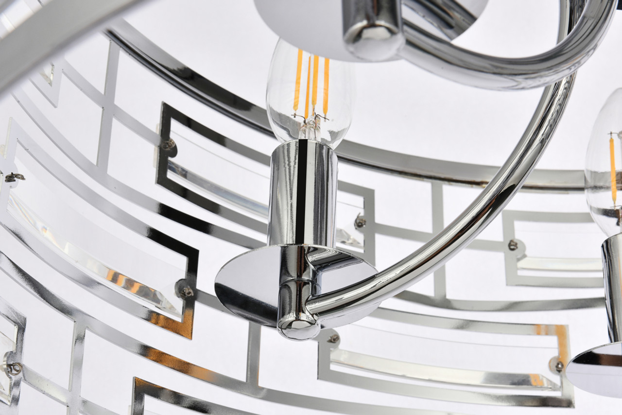 Elegant Lighting 1108D19C Kennedy 18.5 inch pendant in chrome Elegant Lighting 1108D19C Kennedy 18.5 inch pendant in chrome