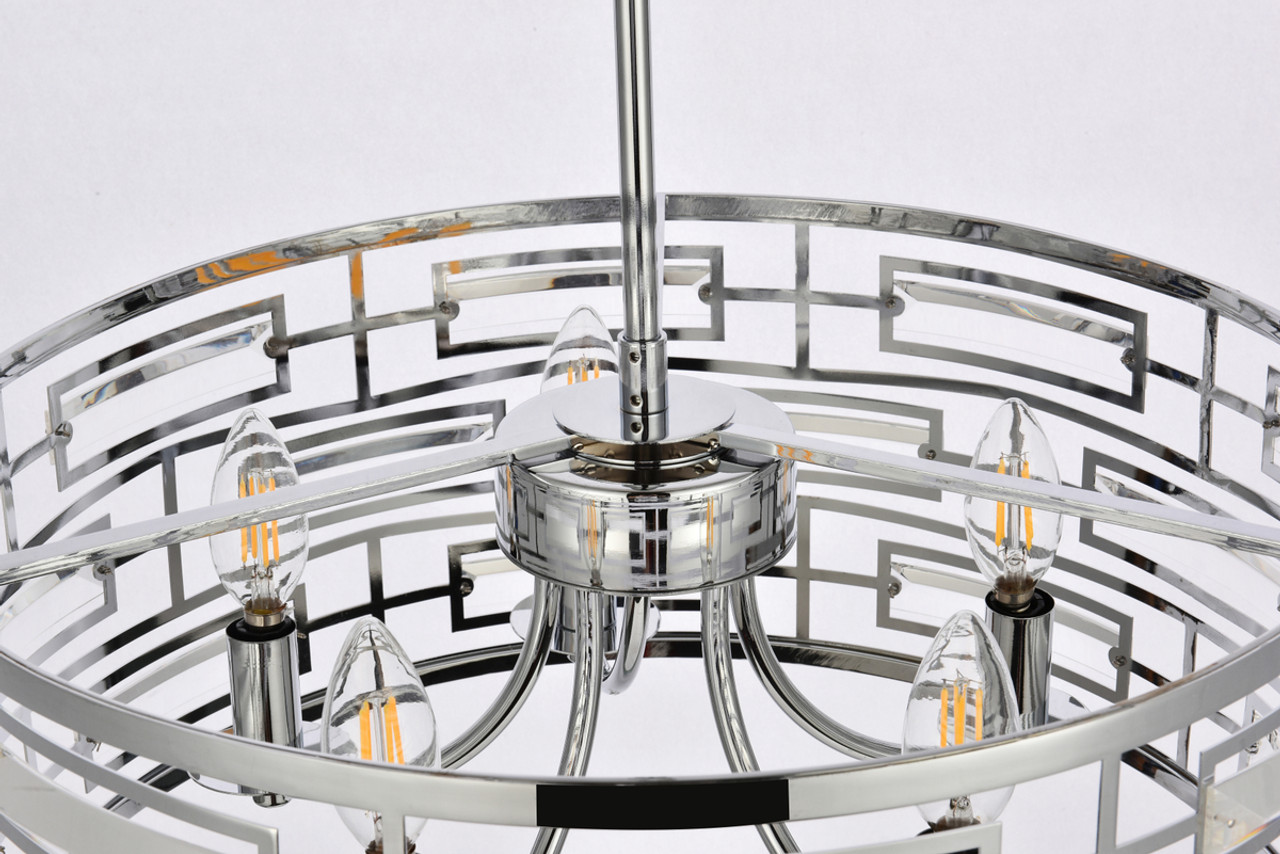 Elegant Lighting 1108D19C Kennedy 18.5 inch pendant in chrome Elegant Lighting 1108D19C Kennedy 18.5 inch pendant in chrome