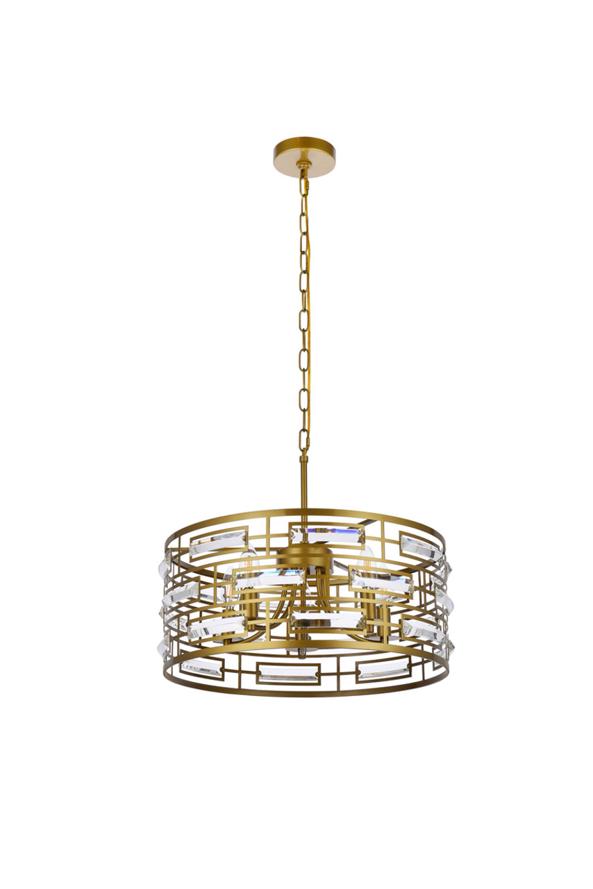 Elegant Lighting 1108D19BR Kennedy 18.5 inch pendant in brass