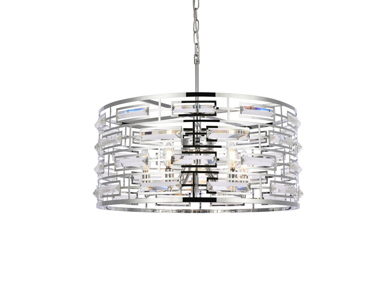 Elegant Lighting 1108D24C Kennedy 24 inch pendant in chrome