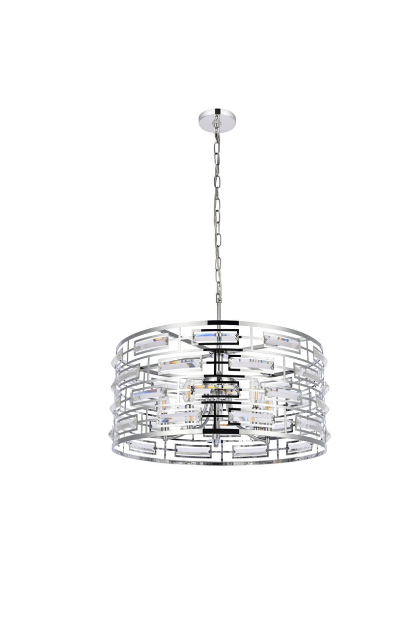 Elegant Lighting 1108D24C Kennedy 24 inch pendant in chrome