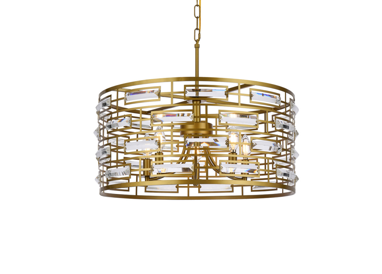 Elegant Lighting 1108D24BR Kennedy 24 inch pendant in brass