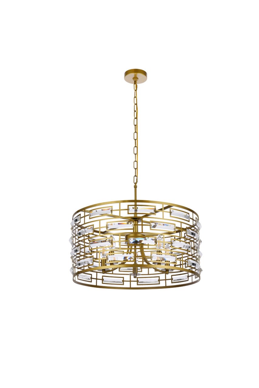 Elegant Lighting 1108D24BR Kennedy 24 inch pendant in brass