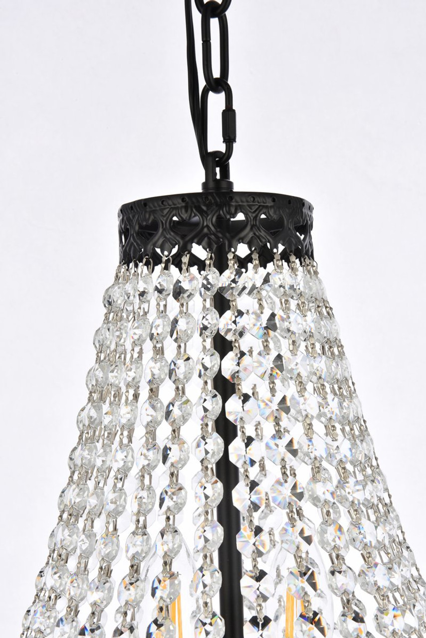 Elegant Lighting 1113D14BK Valeria 14 inch pendant in black