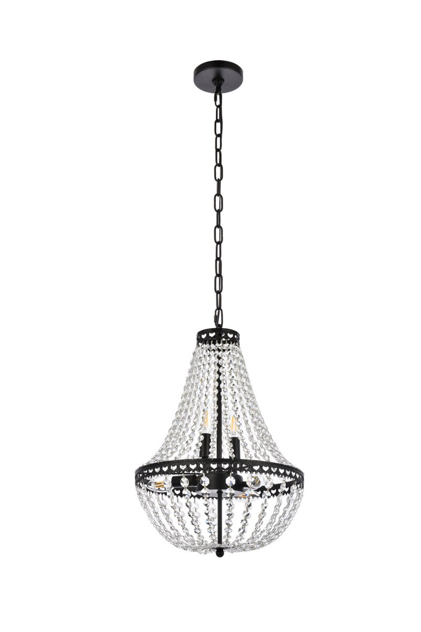 Elegant Lighting 1113D14BK Valeria 14 inch pendant in black