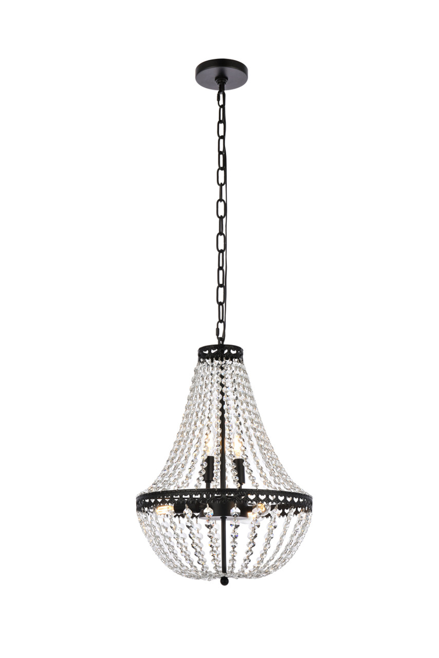 Elegant Lighting 1113D14BK Valeria 14 inch pendant in black