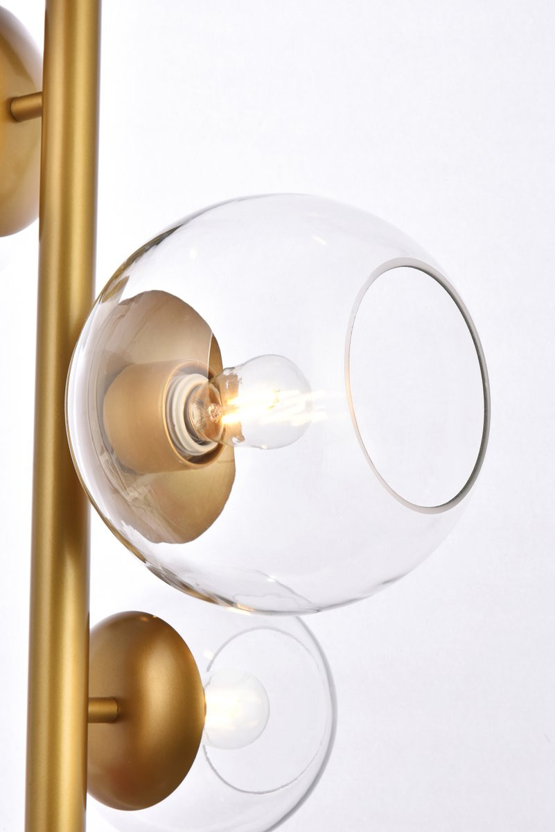 Living District LD654D18BR Wells 18 inch pendant in brass with clear shade