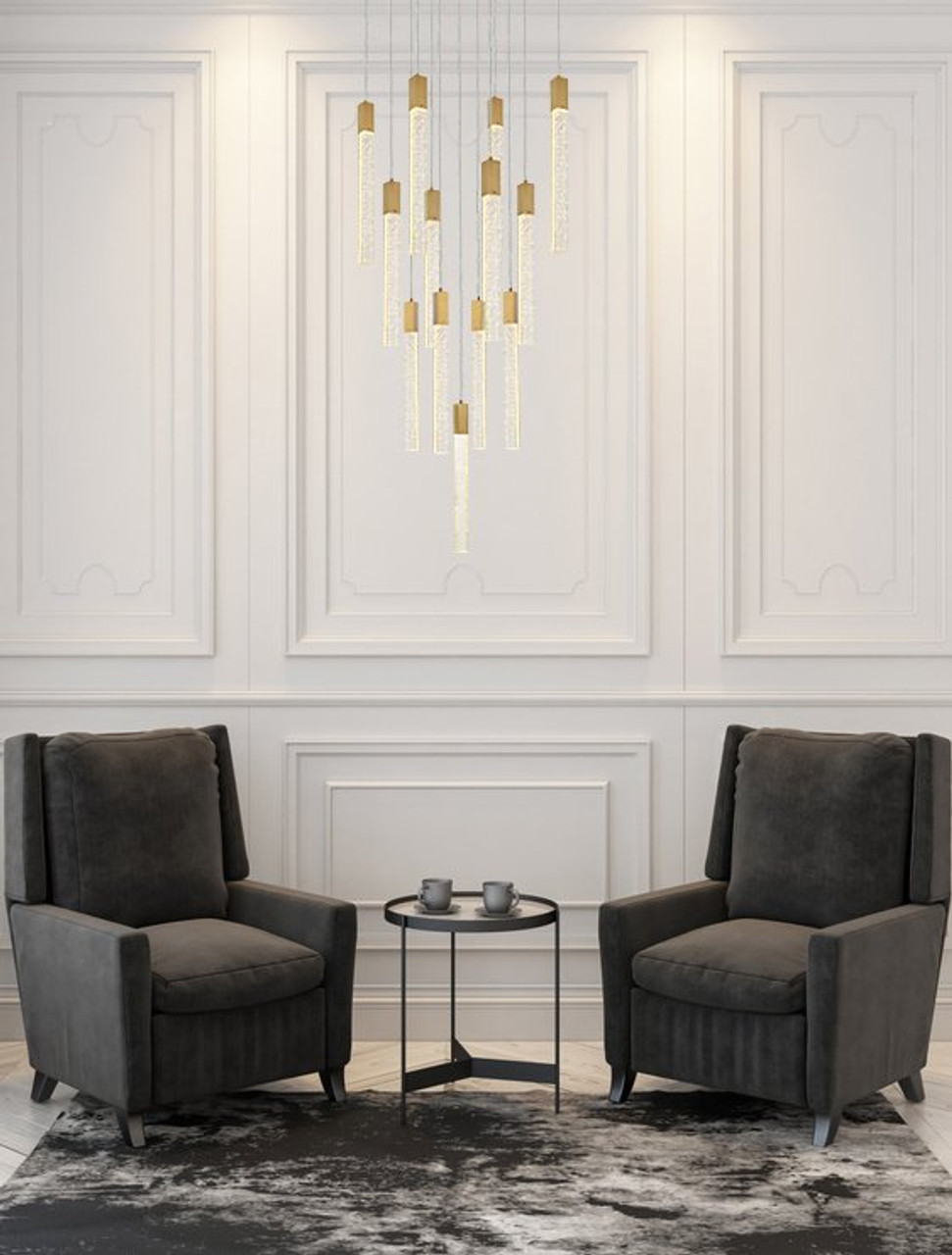 Elegant Lighting 2066G26SG Weston 13 lights pendant in satin gold