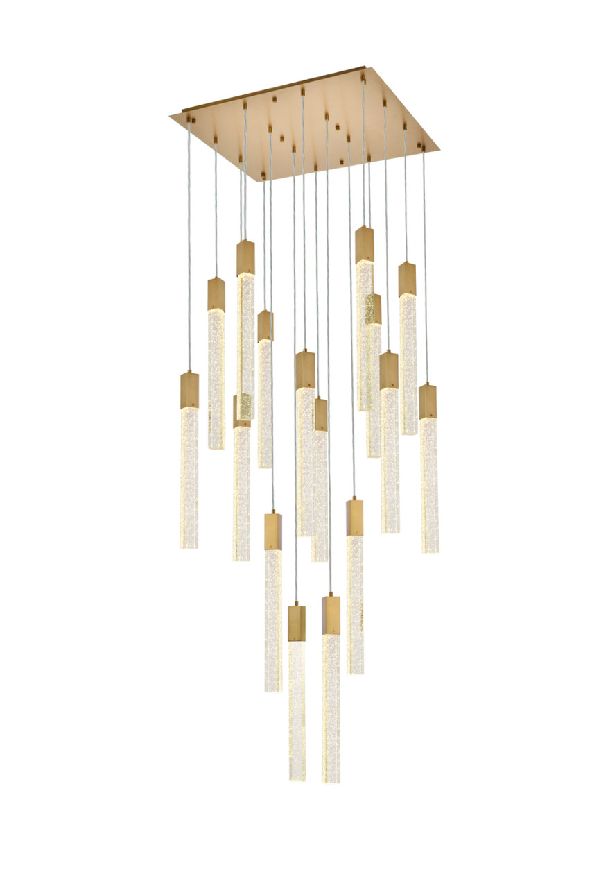 Elegant Lighting 2066G30SG Weston 16 lights pendant in satin gold