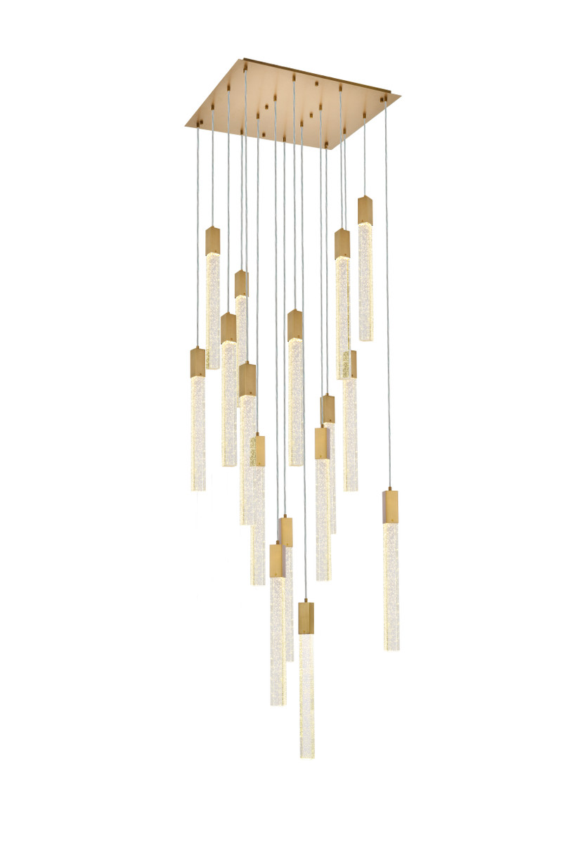 Elegant Lighting 2066G30SG Weston 16 lights pendant in satin gold