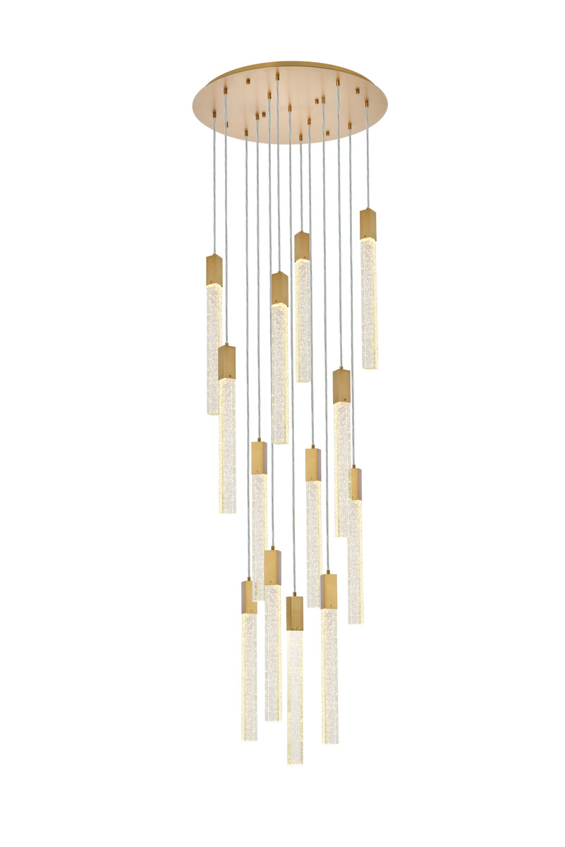 Elegant Lighting 2067G30SG Weston 13 lights pendant in satin gold