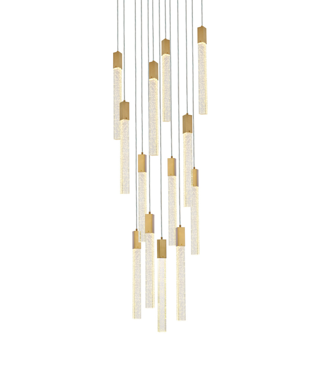 Elegant Lighting 2067G30SG Weston 13 lights pendant in satin gold