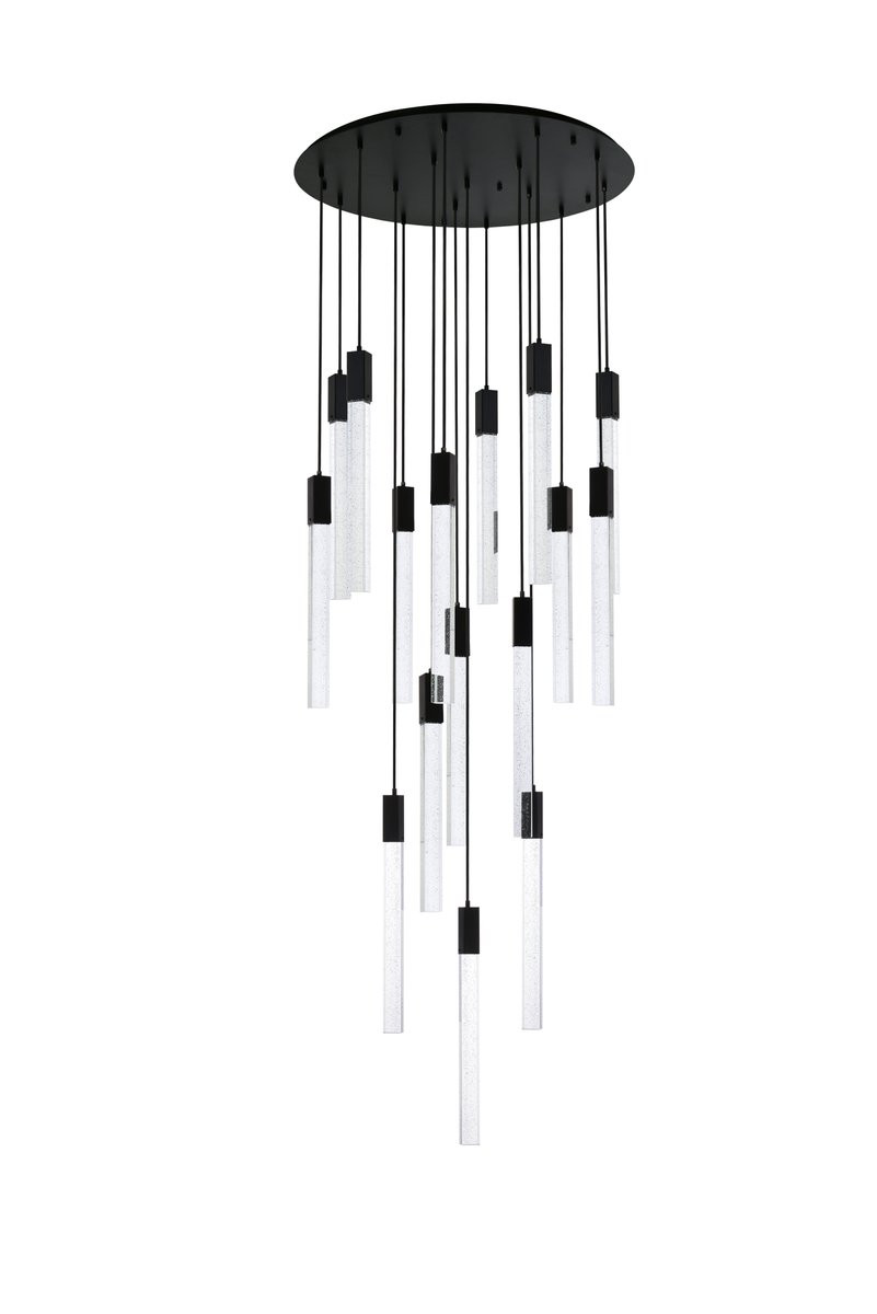 Elegant Lighting 2067G36BK Weston 16 lights pendant in black