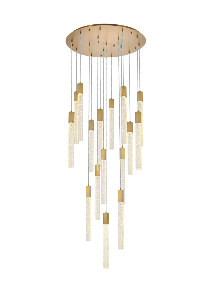 Elegant Lighting 2067G36SG Weston 16 lights pendant in satin gold