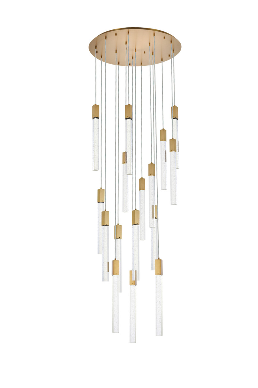 Elegant Lighting 2067G36SG Weston 16 lights pendant in satin gold