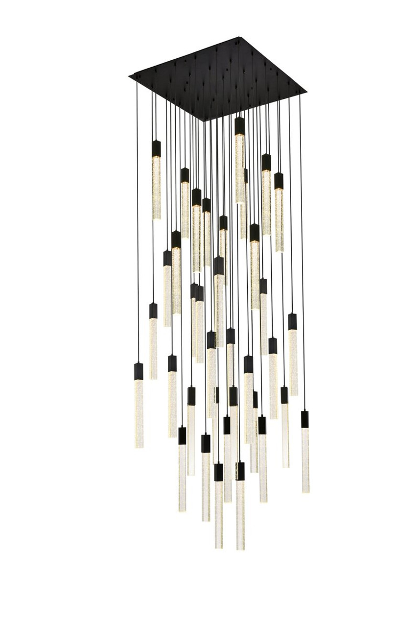 Elegant Lighting 2066G42BK Weston 36 lights pendant in black