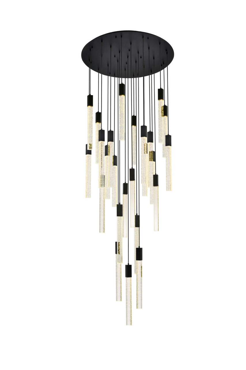 Elegant Lighting 2067G42BK Weston 25 lights pendant in black