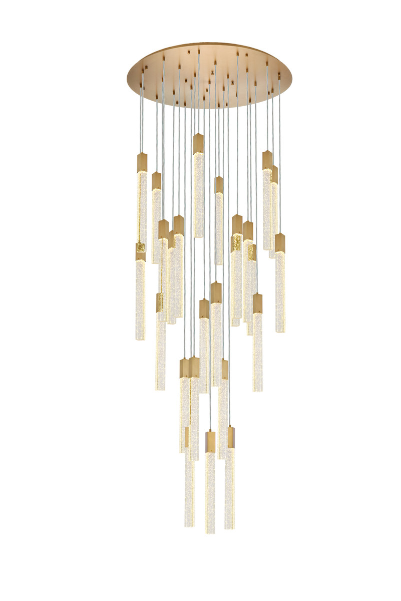 Elegant Lighting 2067G42SG Weston 25 lights pendant in satin gold