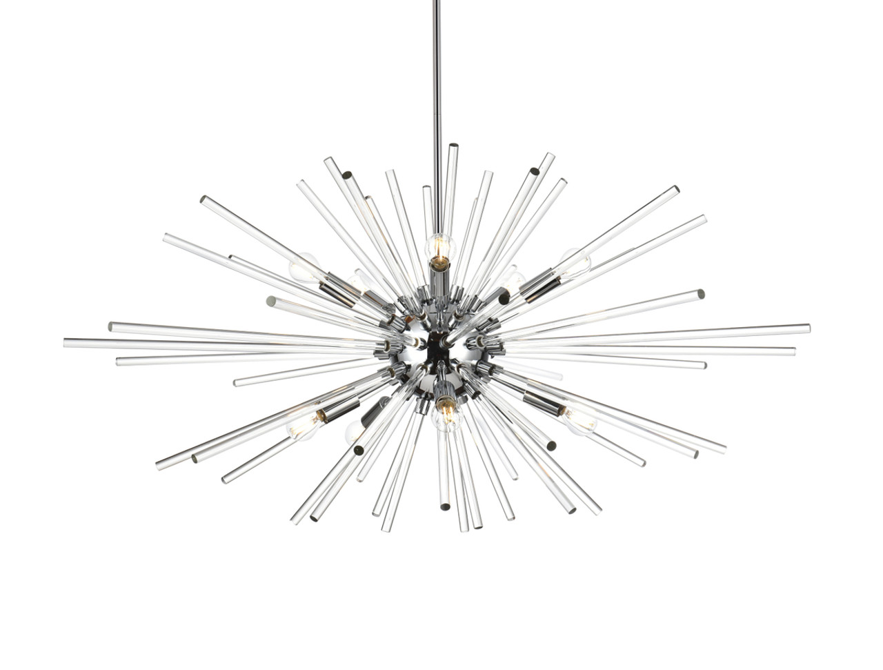 Elegant Lighting 2502D42C Sienna 42 inch crystal rod pendant in chrome