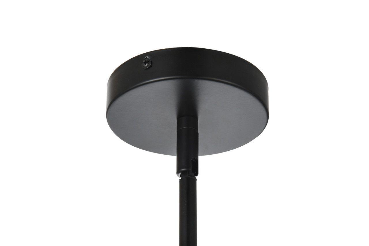 Elegant Lighting 2502D17BK Sienna 17 inch crystal rod pendant in black