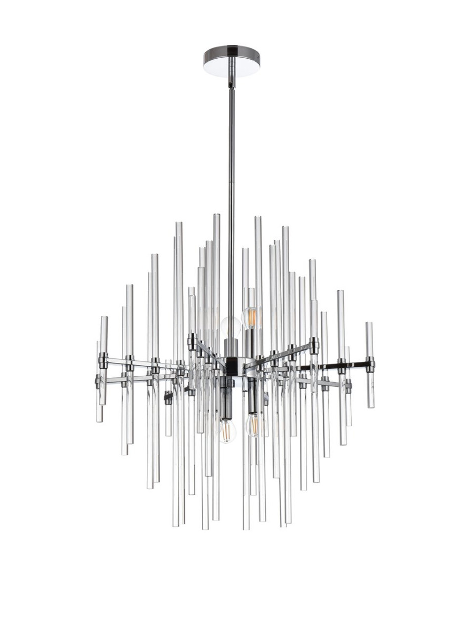 Elegant Lighting 2502D23C Sienna 23 inch crystal rod pendant in chrome