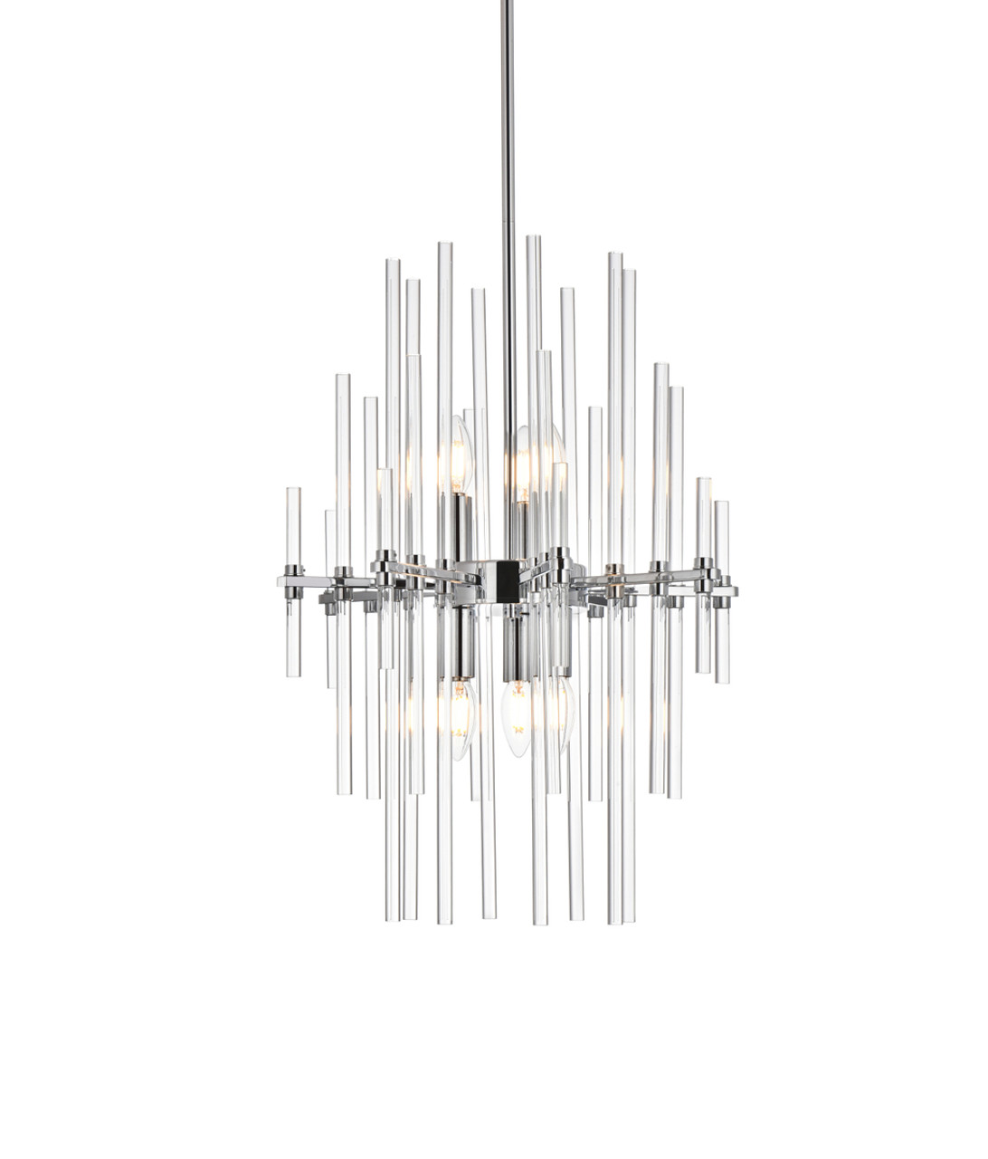 Elegant Lighting 2502D17C Sienna 17 inch crystal rod pendant in chrome