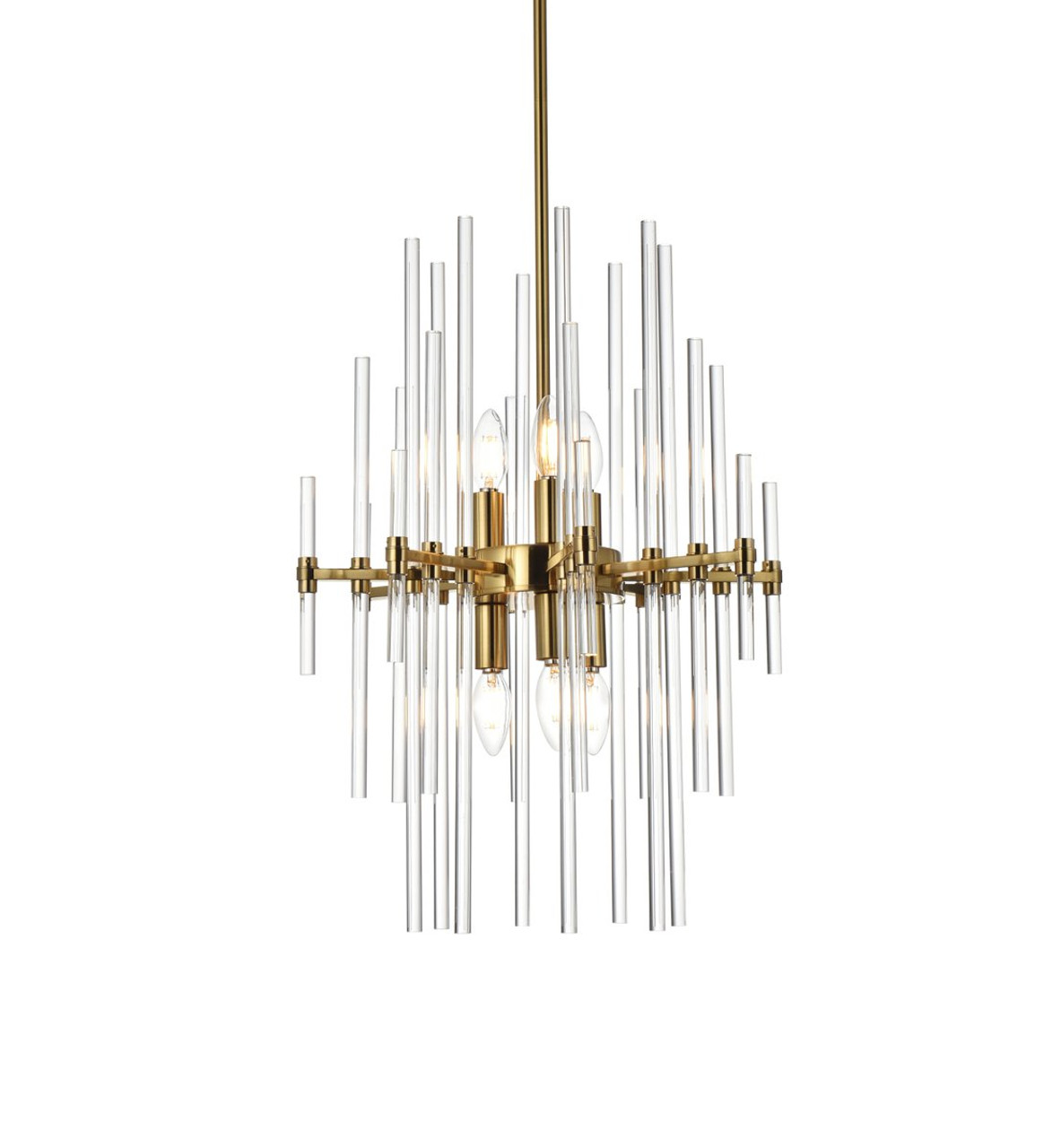 Elegant Lighting 2502D17SG Sienna 17 inch crystal rod pendant in gold Elegant Lighting 2502D17SG Sienna 17 inch crystal rod pendant in gold
