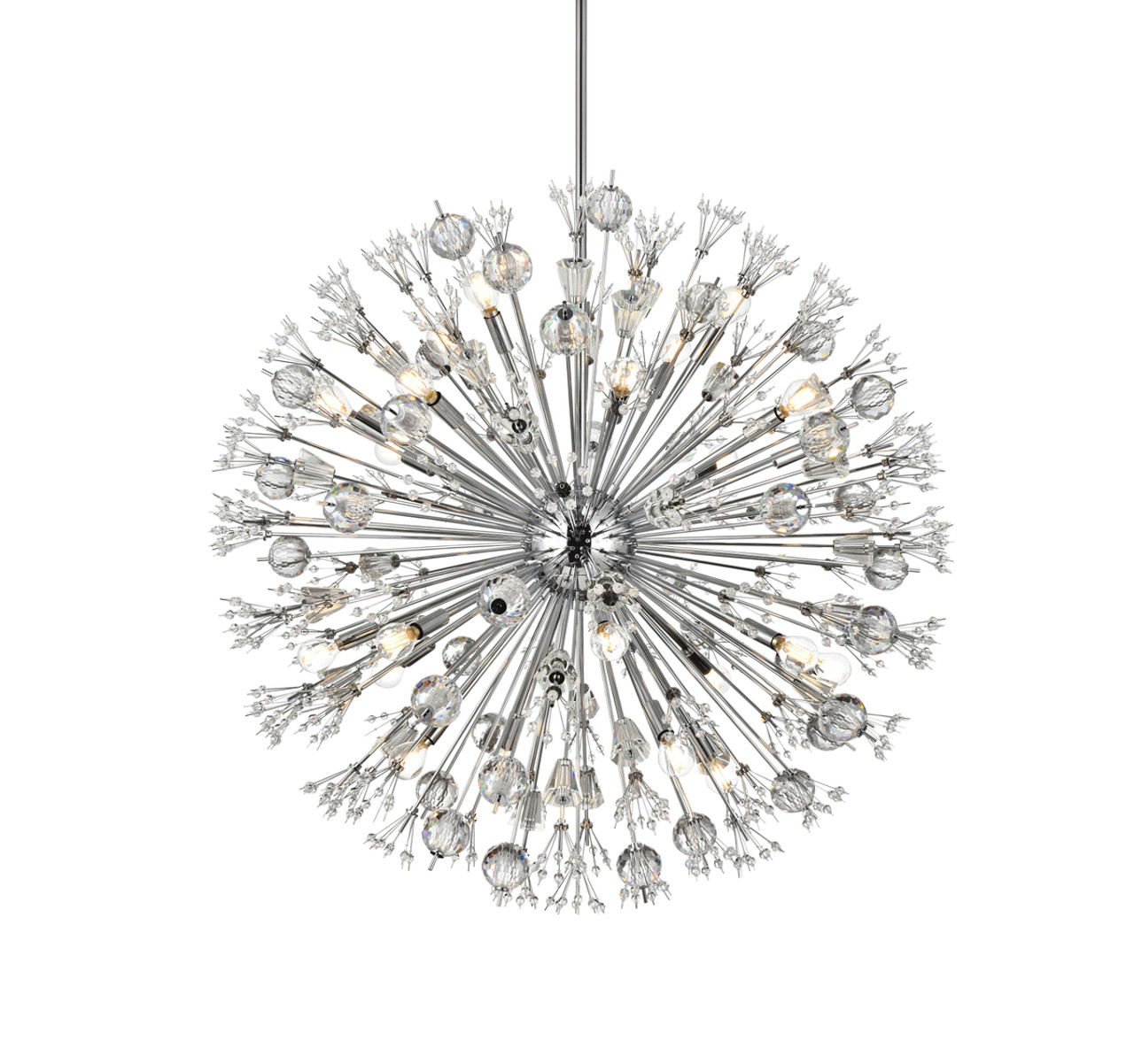 Elegant Lighting 2500D38C Vera 38 inch crystal starburst round pendant in chrome