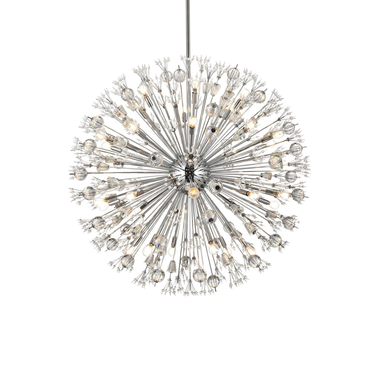 Elegant Lighting 2500D44C Vera 44 inch crystal starburst round pendant in chrome