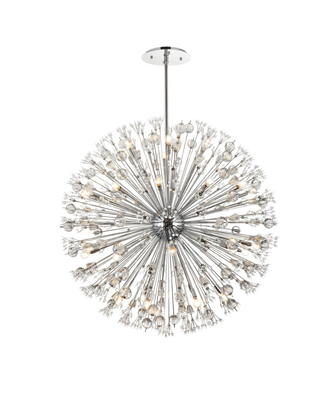 Elegant Lighting 2500D50C Vera 50 inch crystal starburst round pendant in chrome