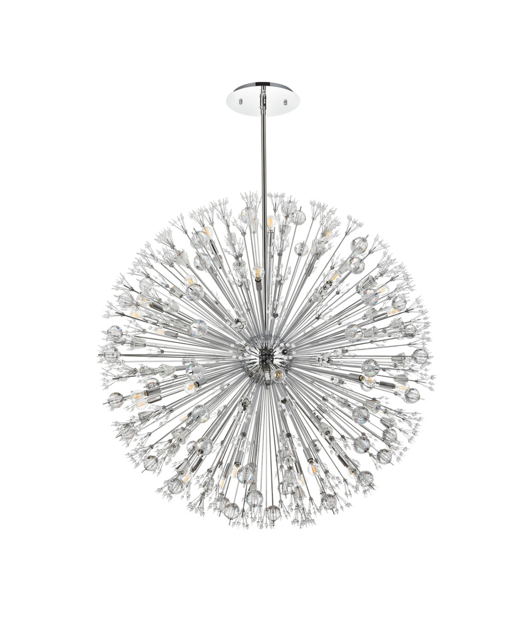 Elegant Lighting 2500D50C Vera 50 inch crystal starburst round pendant in chrome