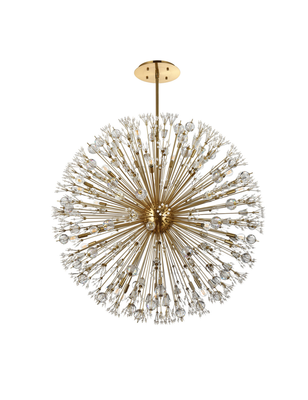 Elegant Lighting 2500D50SG Vera 50 inch crystal starburst round pendant in gold