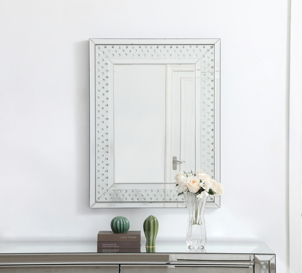 Elegant Decor MR912836 Sparkle collection crystal mirror 28 x 36 inch